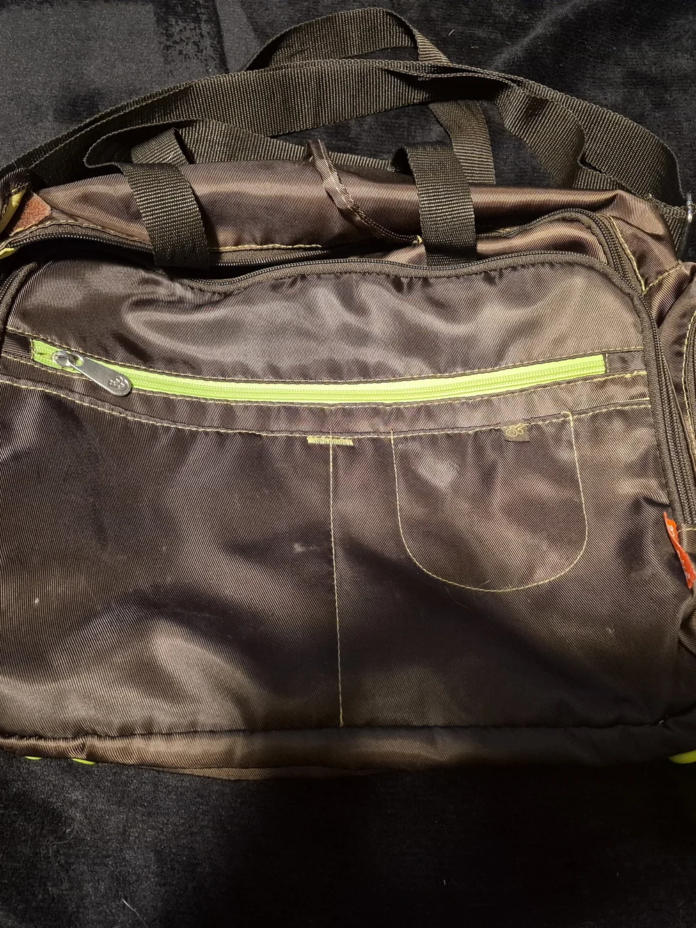 Fisher-Price Fastfinder Messenger Diaper Bag Brown & Green